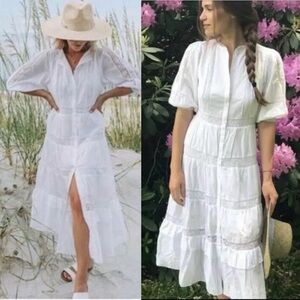 NWT LoveShackFancy x Target Phoebe Cotton Button-Front Midi Dress